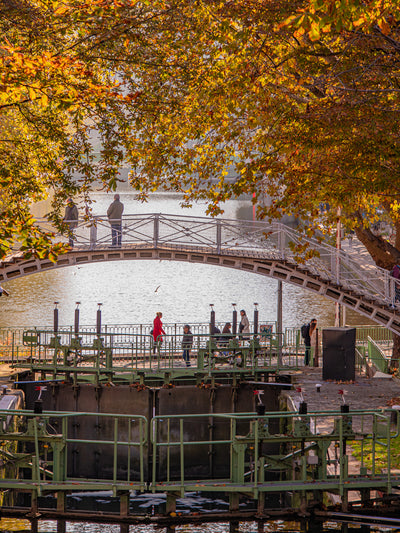 The woman in the red coat