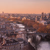 Les ponts de la Seine sous un ciel doré - Photographie par Argilier