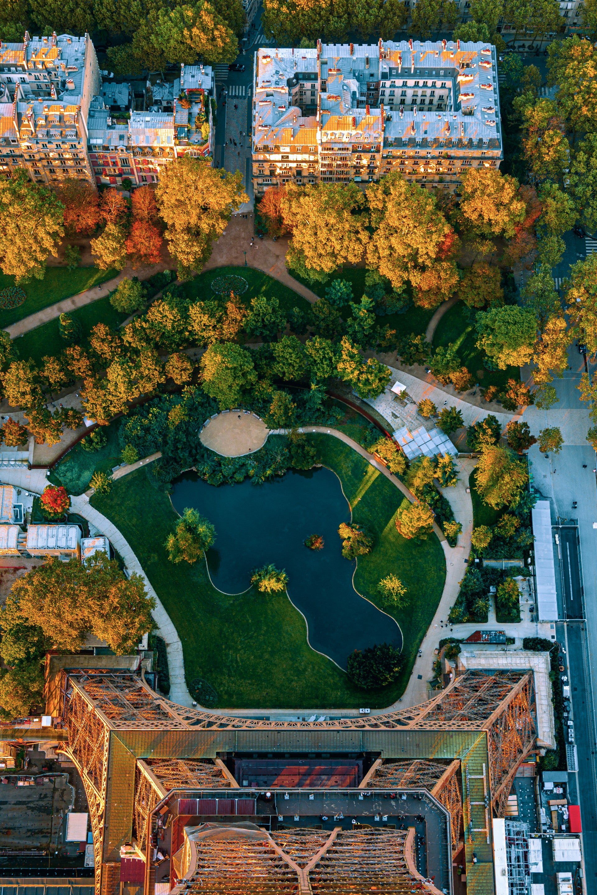 Autumnal third floor of the Eiffel Tower